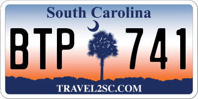 SC license plate BTP741
