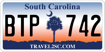 SC license plate BTP742