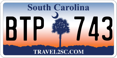 SC license plate BTP743