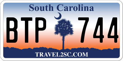 SC license plate BTP744