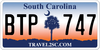 SC license plate BTP747