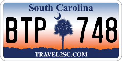 SC license plate BTP748