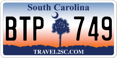 SC license plate BTP749
