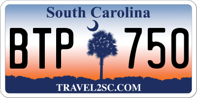 SC license plate BTP750