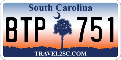 SC license plate BTP751