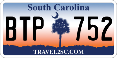 SC license plate BTP752