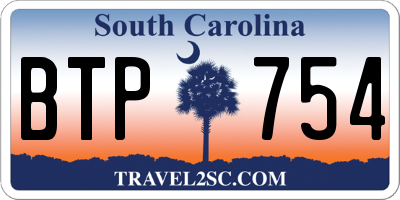 SC license plate BTP754