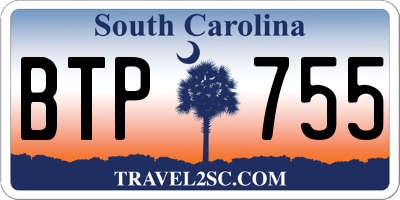 SC license plate BTP755