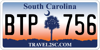 SC license plate BTP756