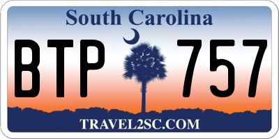 SC license plate BTP757