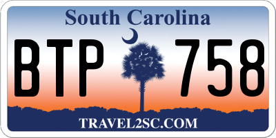SC license plate BTP758