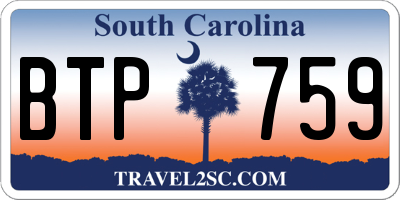 SC license plate BTP759
