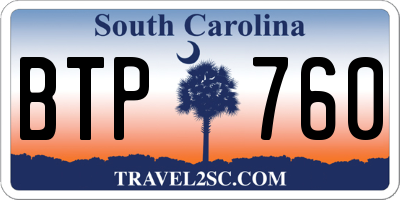 SC license plate BTP760