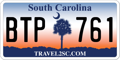 SC license plate BTP761
