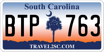 SC license plate BTP763