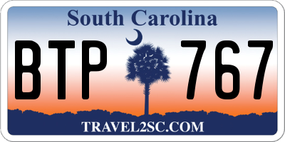 SC license plate BTP767