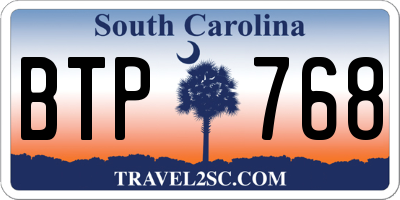 SC license plate BTP768