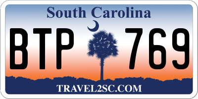 SC license plate BTP769