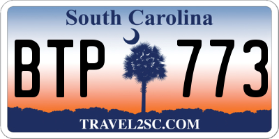SC license plate BTP773