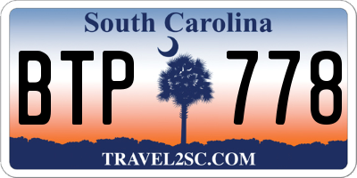 SC license plate BTP778