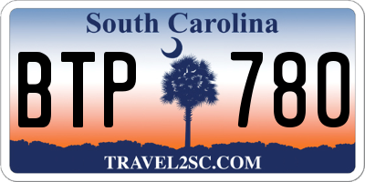 SC license plate BTP780