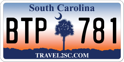 SC license plate BTP781