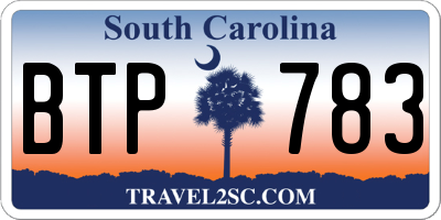 SC license plate BTP783