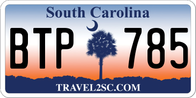 SC license plate BTP785