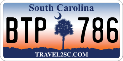 SC license plate BTP786