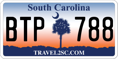 SC license plate BTP788