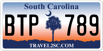 SC license plate BTP789