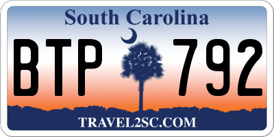 SC license plate BTP792