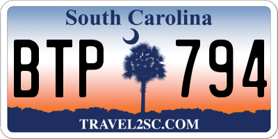 SC license plate BTP794