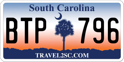 SC license plate BTP796