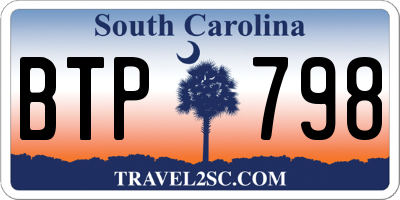 SC license plate BTP798