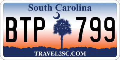 SC license plate BTP799