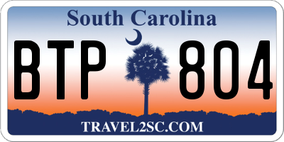 SC license plate BTP804