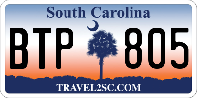 SC license plate BTP805