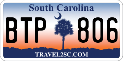 SC license plate BTP806