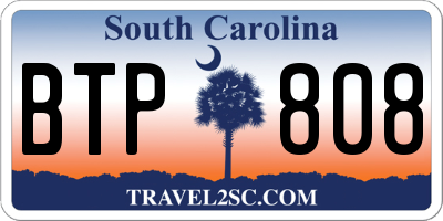 SC license plate BTP808