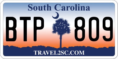 SC license plate BTP809