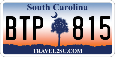 SC license plate BTP815