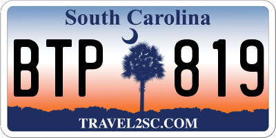 SC license plate BTP819