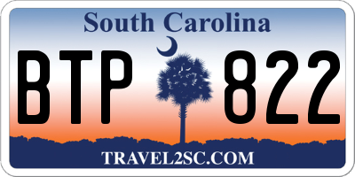 SC license plate BTP822