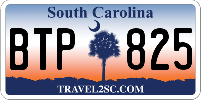 SC license plate BTP825