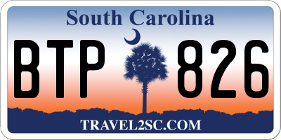 SC license plate BTP826