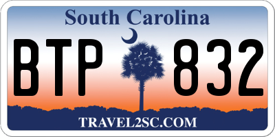 SC license plate BTP832
