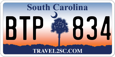 SC license plate BTP834