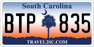 SC license plate BTP835
