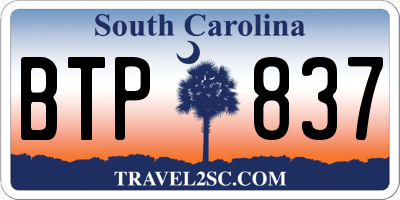 SC license plate BTP837